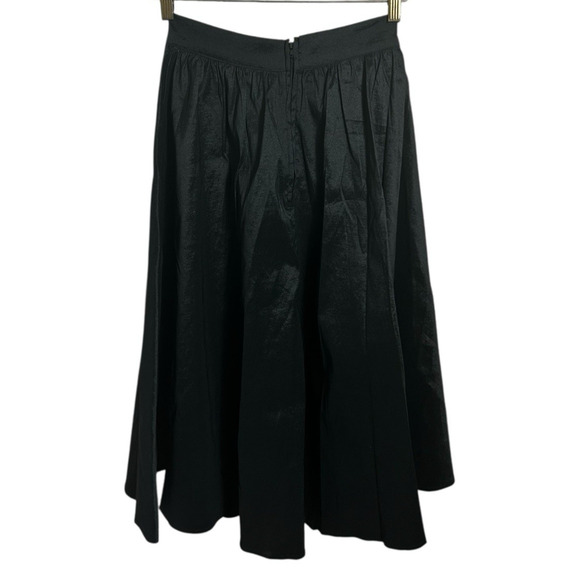 Forever 21 Black Full Midi Skirt Sz Small Lined Fashion Long Semi Structured - Picture 7 of 7